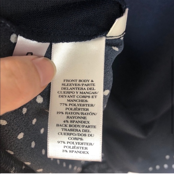 Ann Taylor Navy Blue Top with Polka Dot Back - Picture 5 of 9